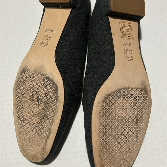 Tory Burch Antonia Loafer Heather Gray w/ Sea Shell Pink Logo Size 6.5 - Picture 5 of 7